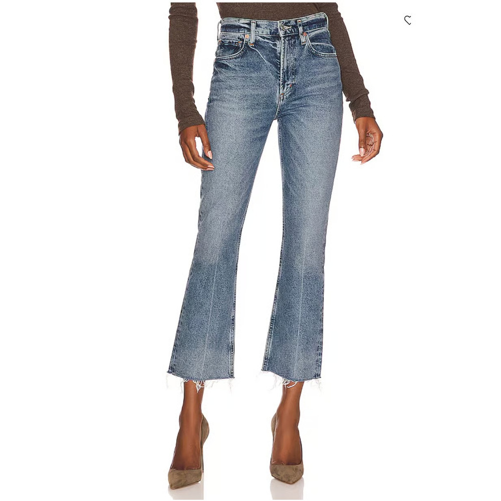 Citizens of Humanity Isola High Rise Cropped Bootcut Jeans Blue Women's Size 29